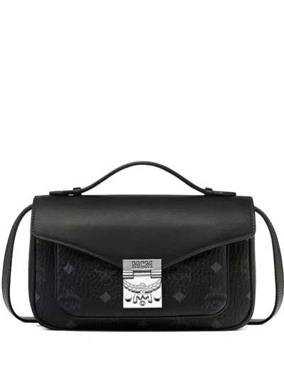 Mcm Tracy Visetos Cross Body Bag In Black