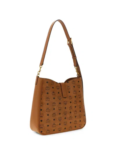 Mcm Tracy Visetos Shoulder Bag In Brown