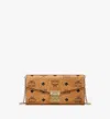 Mcm Tracy Crossbody Wallet In Visetos In Cognac