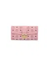 Mcm Gold-tone Hardware Wallets With Timeless Style In Pink