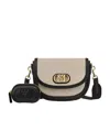 Mcm Mode Travia Logo Plaque Small Crossbody Bag In Nude