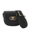 Mcm Travia Logo Plaque Mini Shoulder Bag In Black