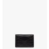 Mcm Travia Quilted Card Wallet In Crushed Leather In Black