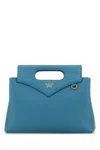 Mcm Turquoise Leather Mini Soft Diamond Handbag In Blueheaven