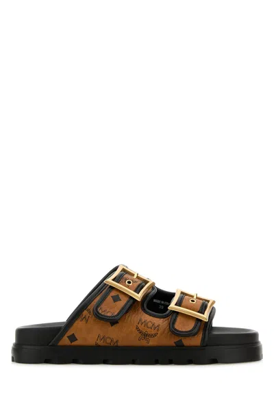 MCM MCM PRINTED CANVAS SLIPPERS