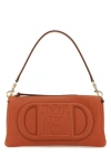 Mcm Brick Leather Mode Travia Small Shoulder Bag In Orange