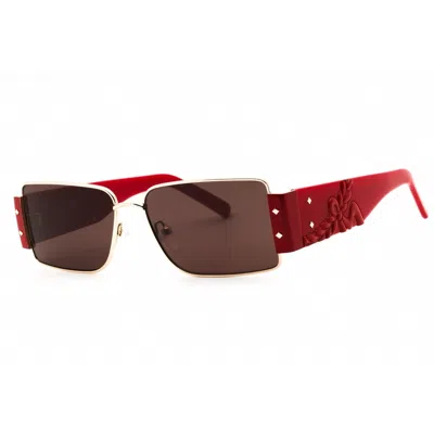 Mcm Unisex Gold Tone Rectangular Sunglasses Mw0012 In ["gold Tone"]