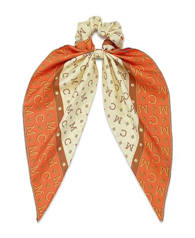 Mcm Upcycling Project Scarf Scrunchie In Organic Silk In Orange