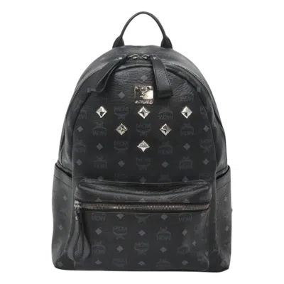 Pre-owned Mcm Vicetos Logo Pvc Cuir Canvas Bag () In Black