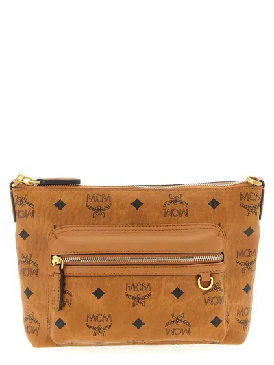 Mcm Small Aren Cross Body Bag In Neutral