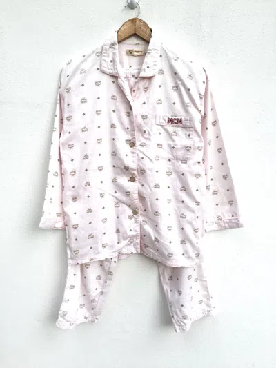 Pre-owned Mcm Vintage 90's  Monogram Set Pyjamas In White