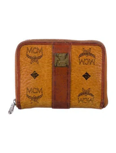 Pre-owned Mcm Vintage Leather Compact Wallet In Brown