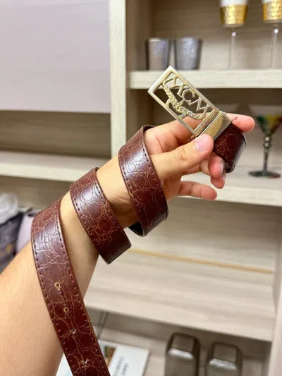 Pre-owned Mcm Vintage  Leather Monogram Belt In Multi