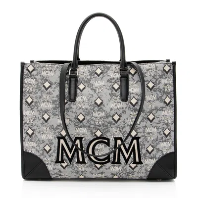 Mcm Vintage Monogram Jacquard Tote In Multi