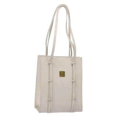 Pre-owned Mcm Vintage Shoulder Bag Leather Leather Shoulder Bag Bag () In White