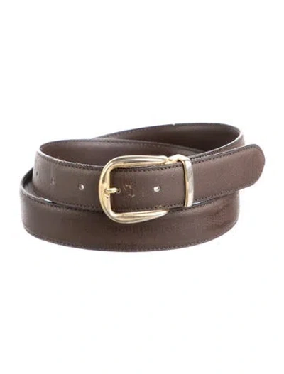 Pre-owned Mcm Vintage Skinny Belt In Brown