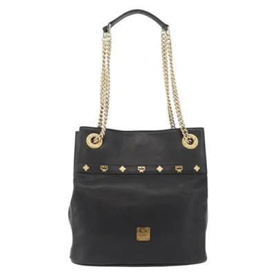 Pre-owned Mcm Vintage Vicetos Leather Black Leather Shoulder Bag Bag ()