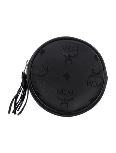 Pre-owned Mcm Vintage Visetos Coin Pouch In Black