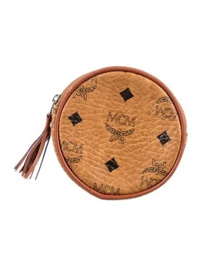 Pre-owned Mcm Vintage Visetos Coin Pouch In Brown