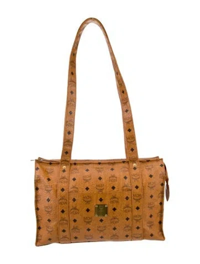 Pre-owned Mcm Vintage Visetos Shopper In Neutral