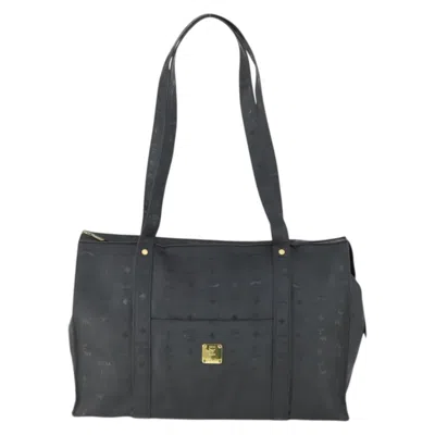 Pre-owned Mcm Vintage Visetos Tote Bag Canvas Black Canvas Tote Bag Bag ()