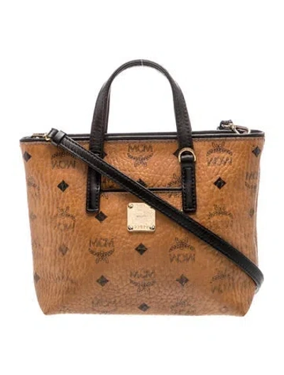 Pre-owned Mcm Visetos Anya Shopper In Neutrals