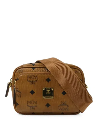 Pre-owned Mcm Visetos Aren Crossbody Bag In Brown