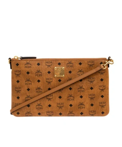 Mcm Visetos Aren Crossbody Pouch In Brown