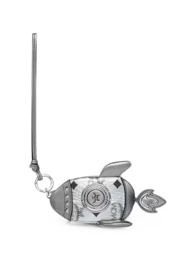 Mcm Visetos Aren Rocket Keyring In Gray