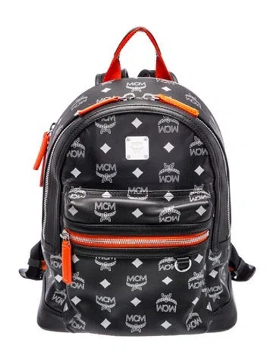 Pre-owned Mcm Visetos Backpack In Black