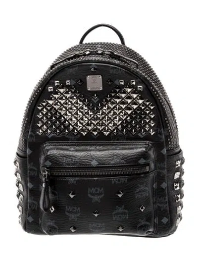 Pre-owned Mcm Visetos Backpack In Black