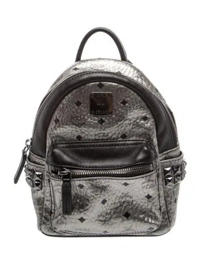 Pre-owned Mcm Visetos Backpack In Black