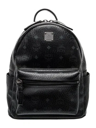 Pre-owned Mcm Visetos Backpack In Black