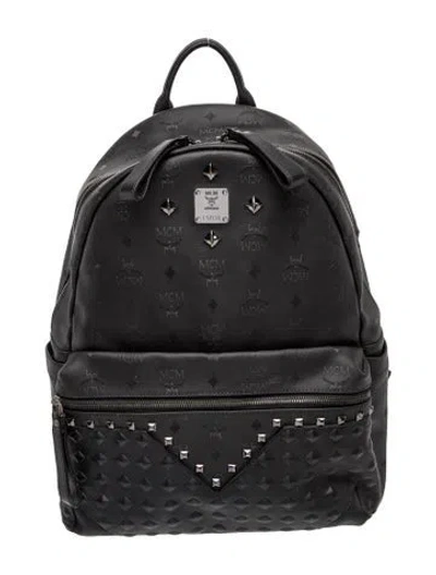 Pre-owned Mcm Visetos Backpack In Black