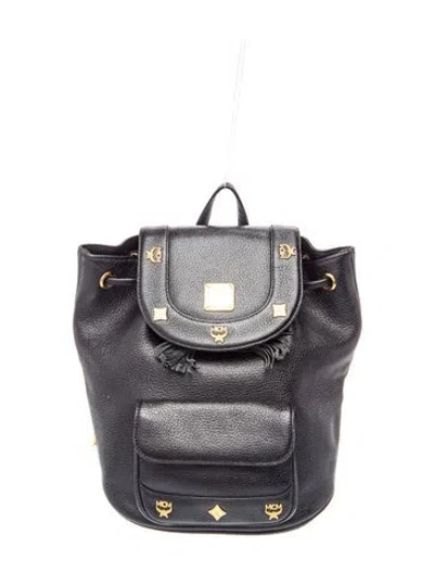 Pre-owned Mcm Visetos Backpack In Black