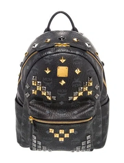 Pre-owned Mcm Visetos Backpack In Black