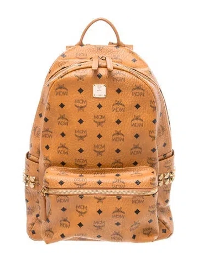 Pre-owned Mcm Visetos Backpack In Brown