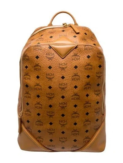 Pre-owned Mcm Visetos Backpack In Neutral
