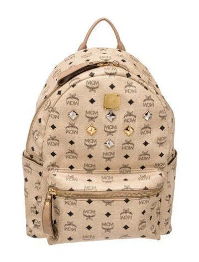 Pre-owned Mcm Visetos Backpack In Neutrals