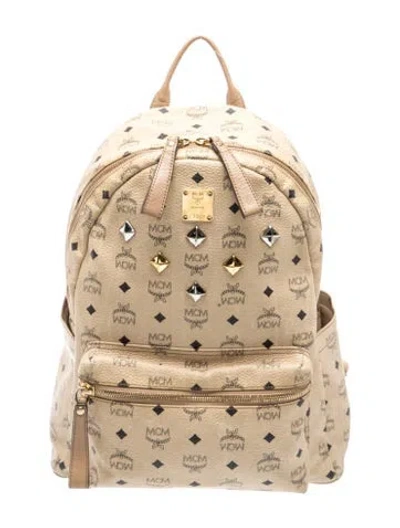 Pre-owned Mcm Visetos Backpack In Neutrals
