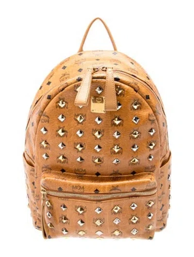 Pre-owned Mcm Visetos Backpack In Neutrals