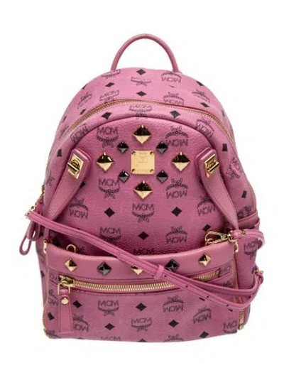 Pre-owned Mcm Visetos Backpack In Pink