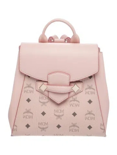 Pre-owned Mcm Visetos Backpack In Pink