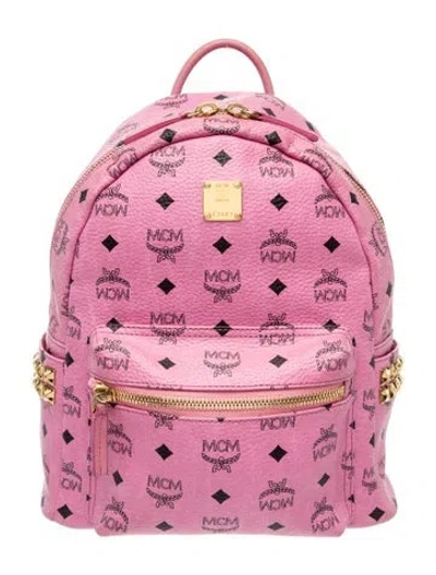 Pre-owned Mcm Visetos Backpack In Pink