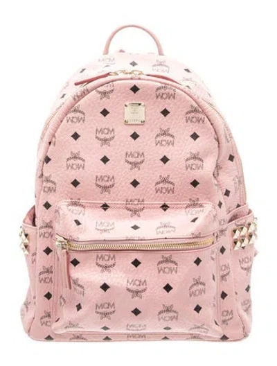 Pre-owned Mcm Visetos Backpack In Pink
