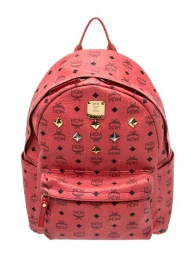 Pre-owned Mcm Visetos Backpack In Pink