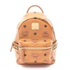 Mcm Visetos Backpack Pvc Coated Canvas Leather In Brown