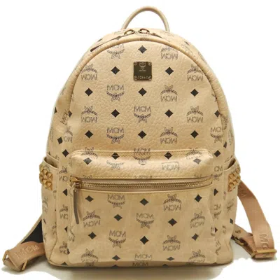 Pre-owned Mcm Visetos Beige Leather Backpack ()