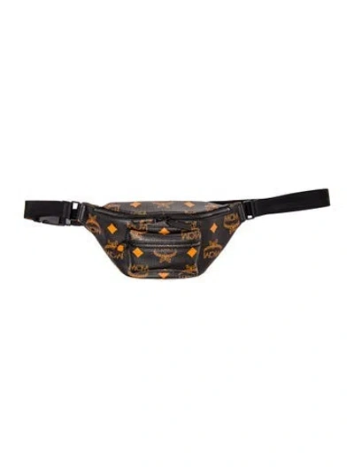 Pre-owned Mcm Visetos Belt Bag In Black