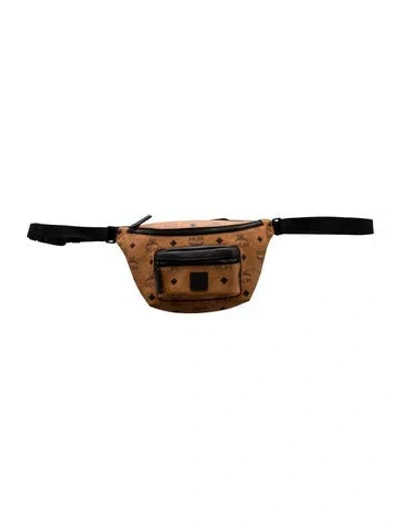 Pre-owned Mcm Visetos Belt Bag In Black/brown